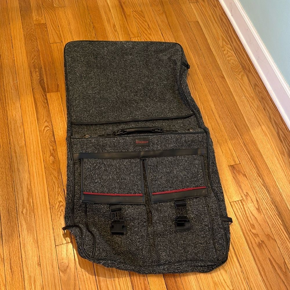 Givenchy suitcase garment bag gray tweed